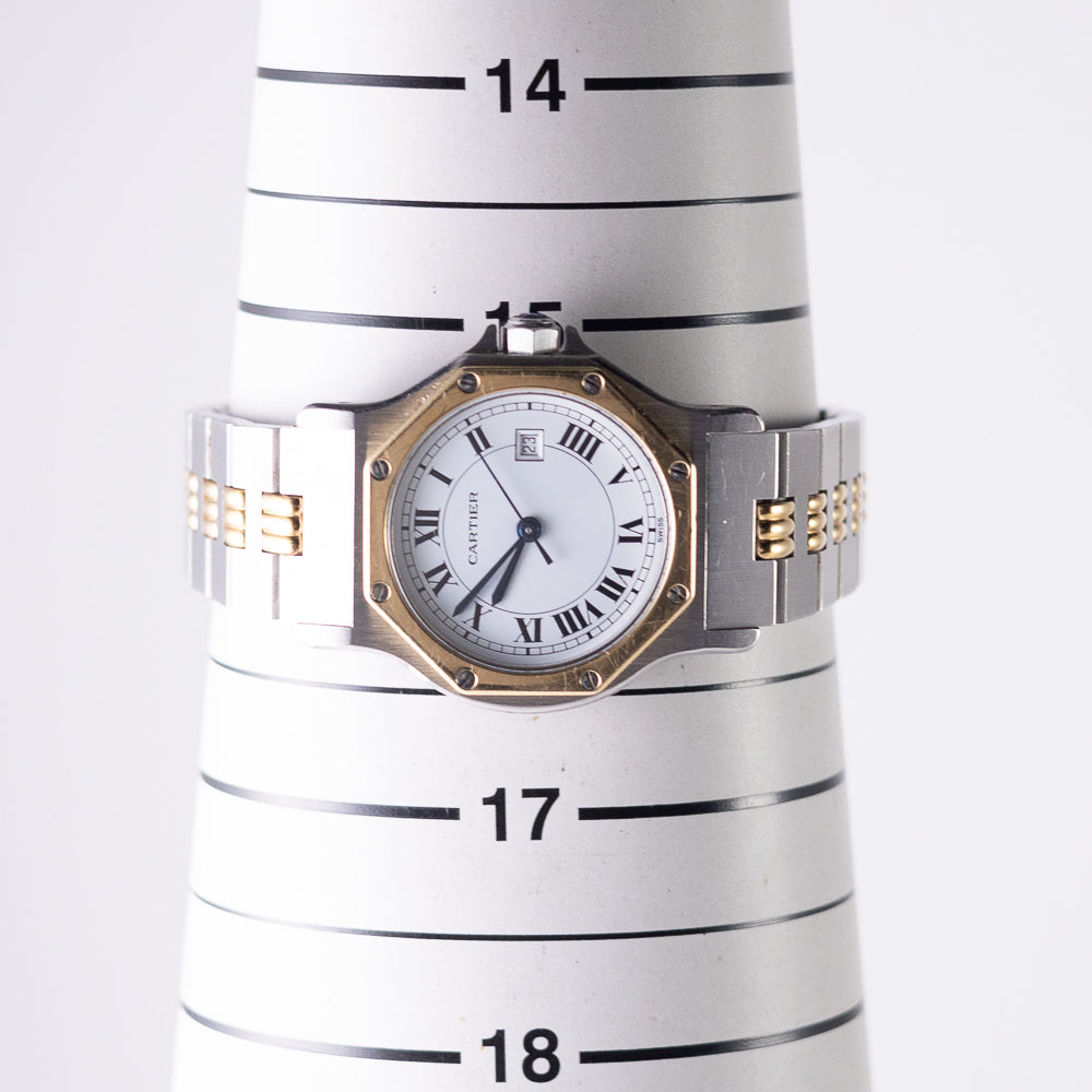 CARTIER LM SANTOS OCTAGON Automatic Ref.2966 Godron Bracelet