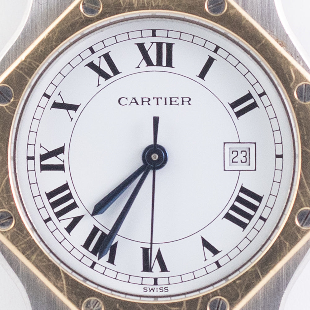 CARTIER LM SANTOS OCTAGON Automatic Ref.2966 Godron Bracelet