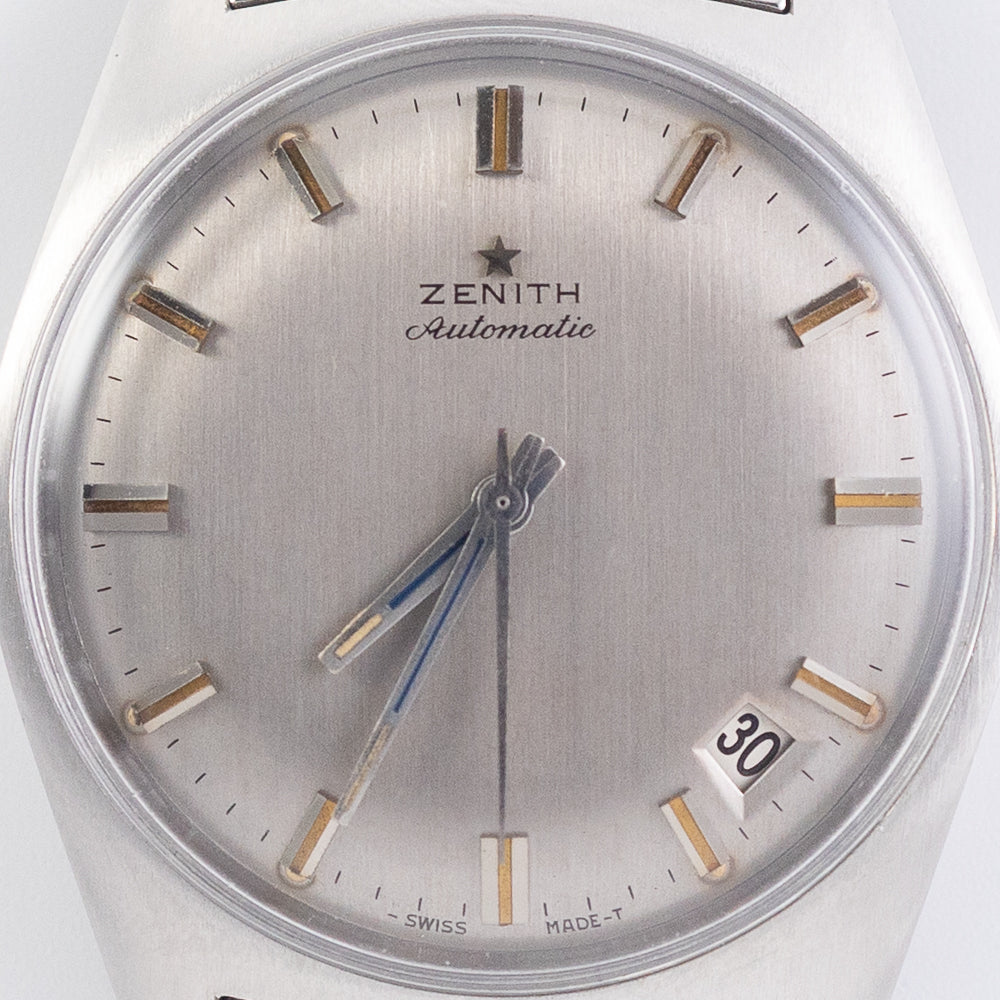 ZENITH Gray Dial Cal.2542 rare Blue Hand