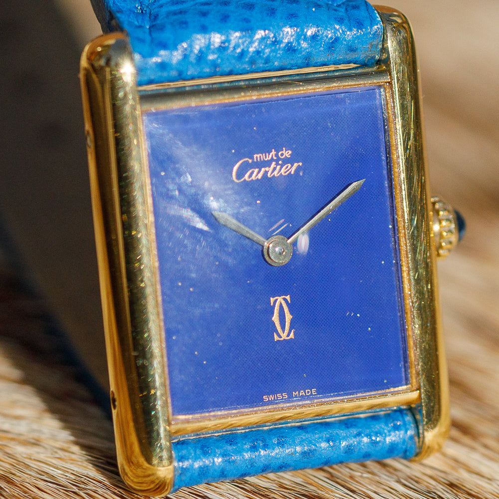 CARTIER LM MUST DE TANK LAPIS LAZURI - Like with Box