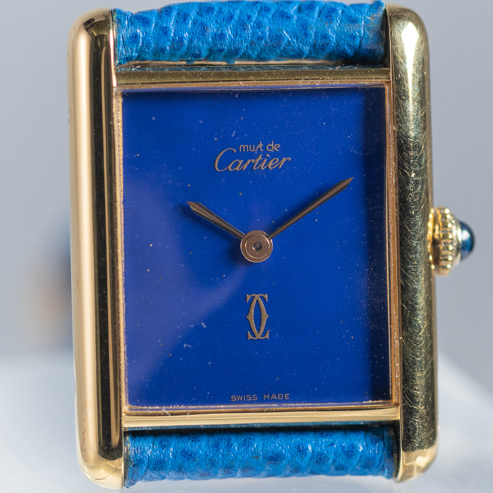 CARTIER LM MUST DE TANK LAPIS LAZURI - Like with Box