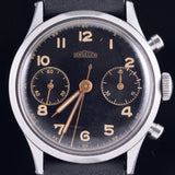 ANGELUS waterploof Micro Pusher Chronograph Black Gilt Dial Cal.215
