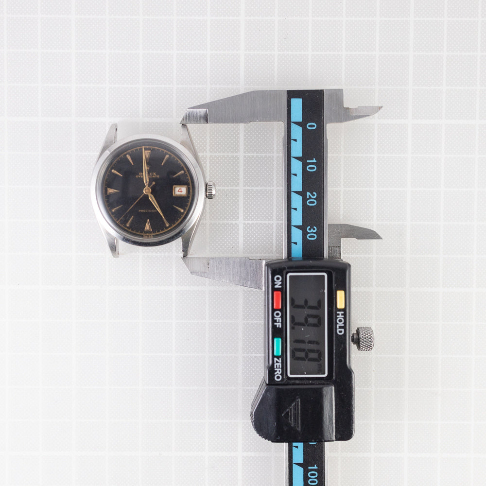 ROLEX OYSTERDATE Black Gilt Debossed Dial Ref.6294