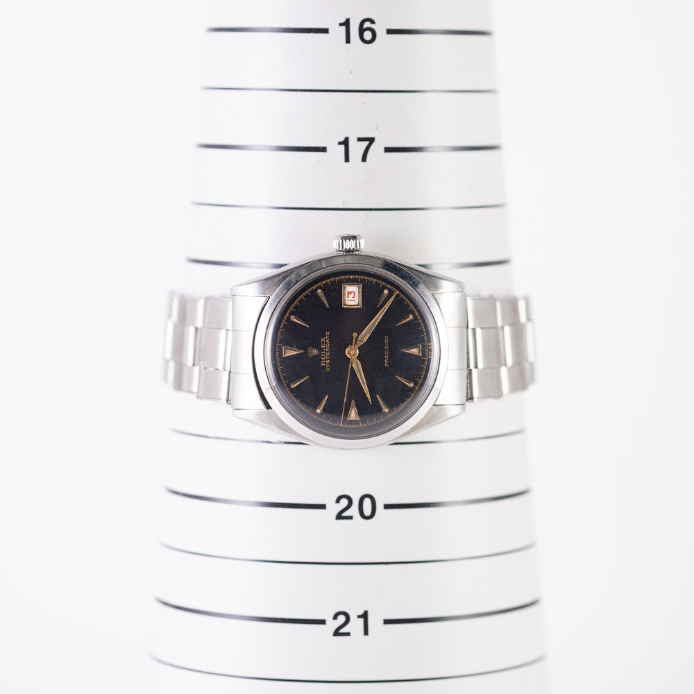 ROLEX OYSTERDATE Black Gilt Debossed Dial Ref.6294