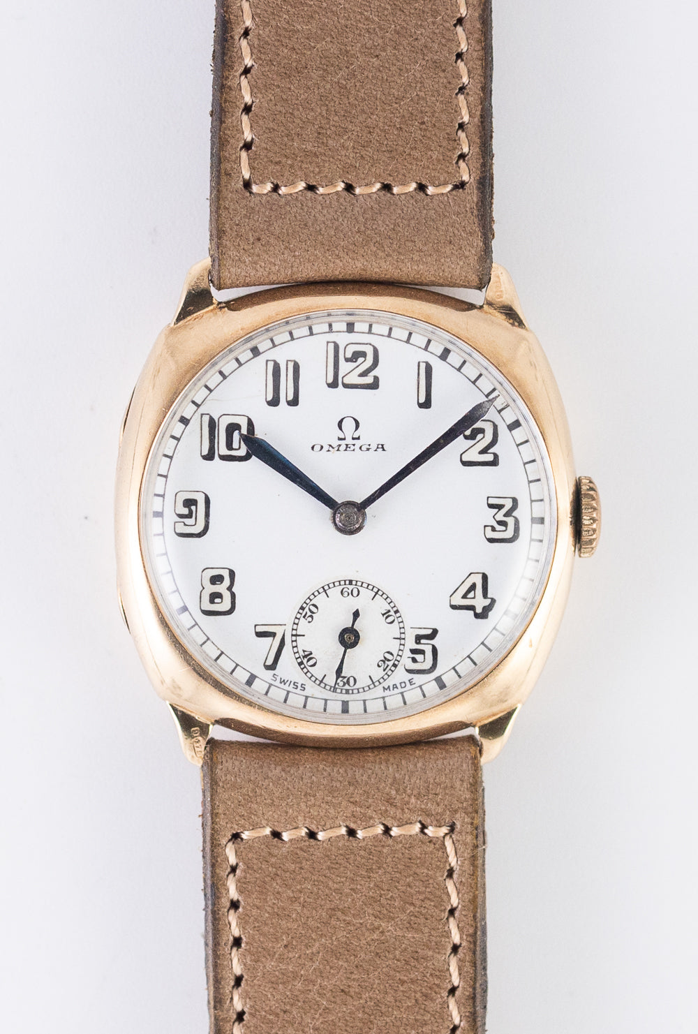 OMEGA NO CRACK Porcelain Dial 9K Yellow Gold DENNISON Ref.12701