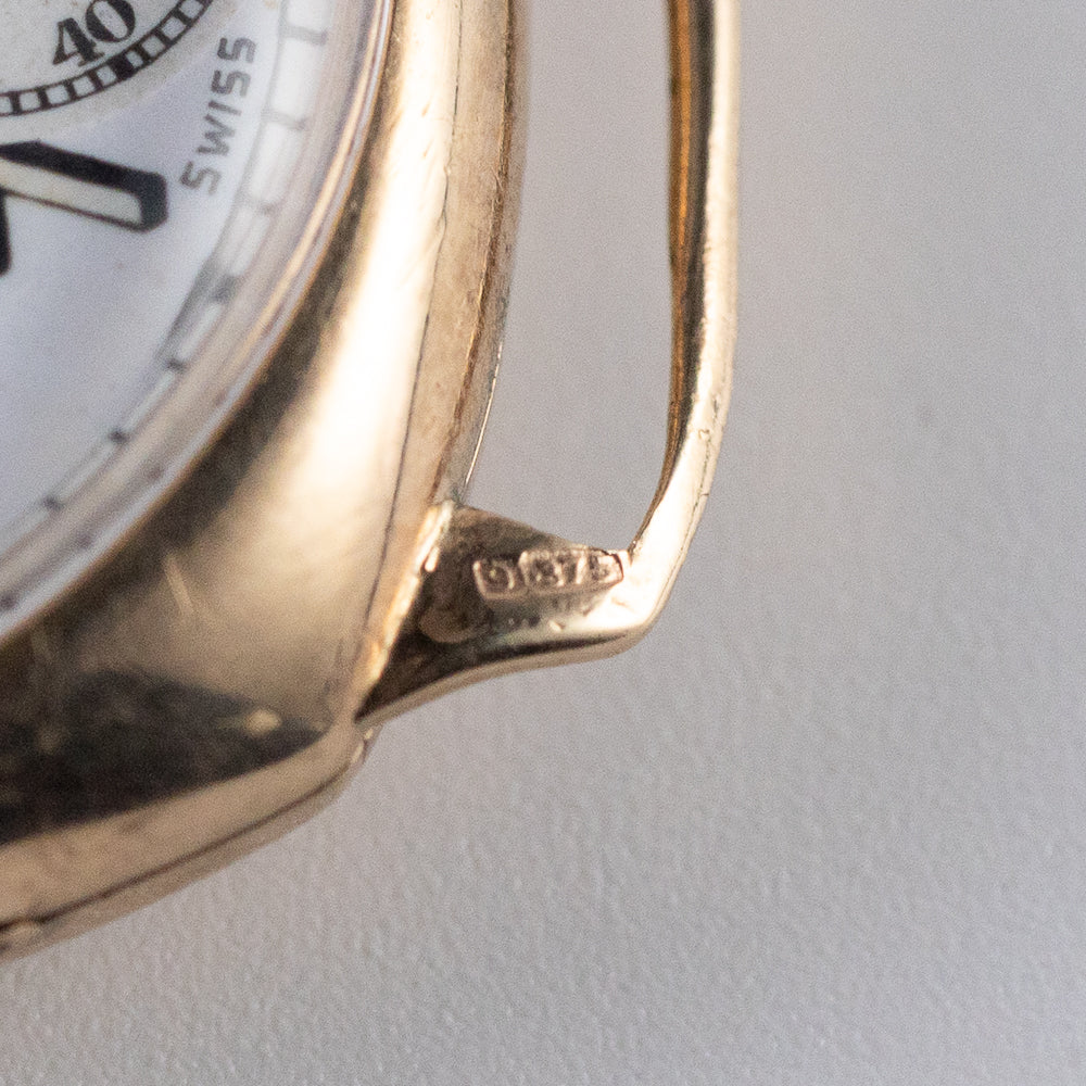 OMEGA NO CRACK Porcelain Dial 9K Yellow Gold DENNISON Ref.12701