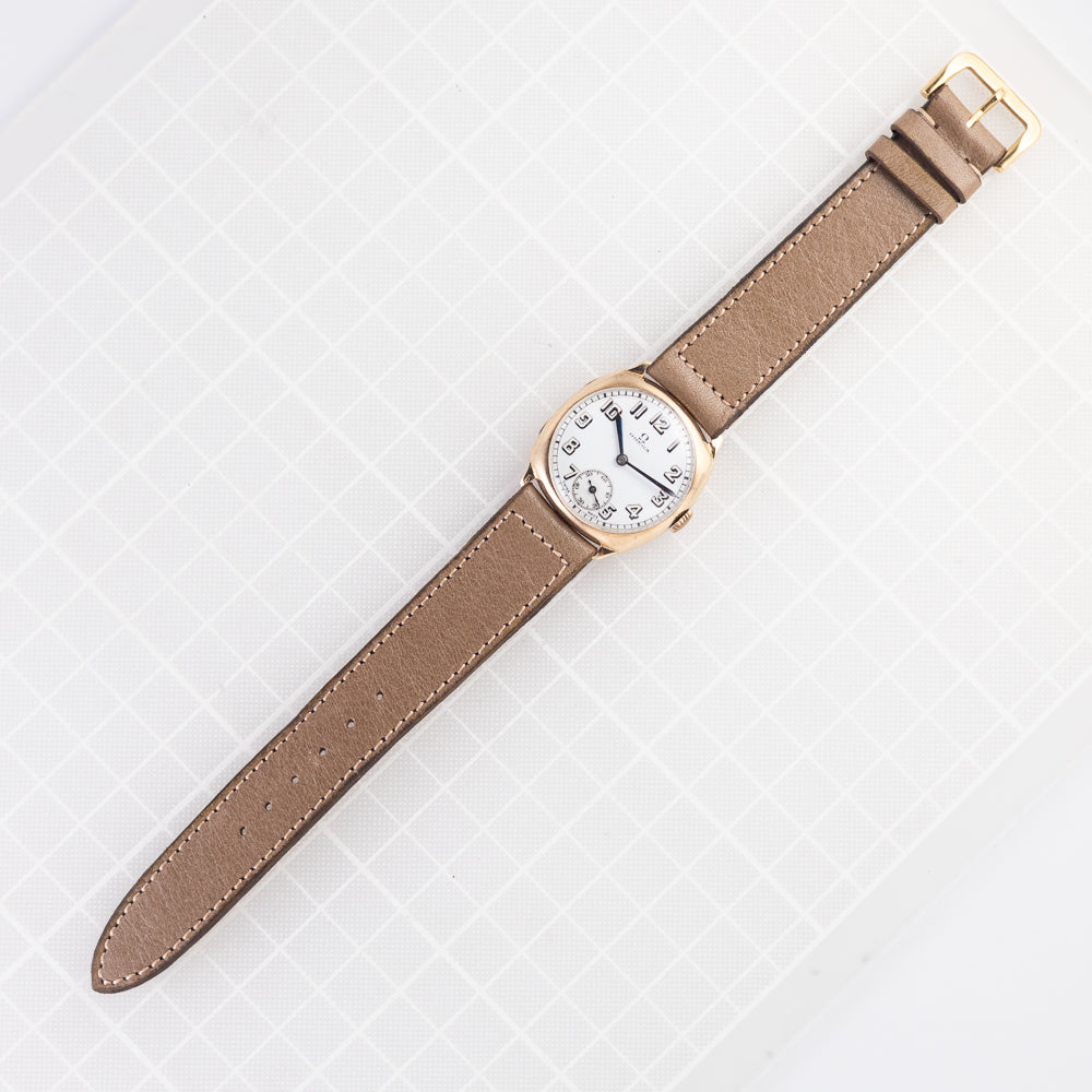 OMEGA NO CRACK Porcelain Dial 9K Yellow Gold DENNISON Ref.12701