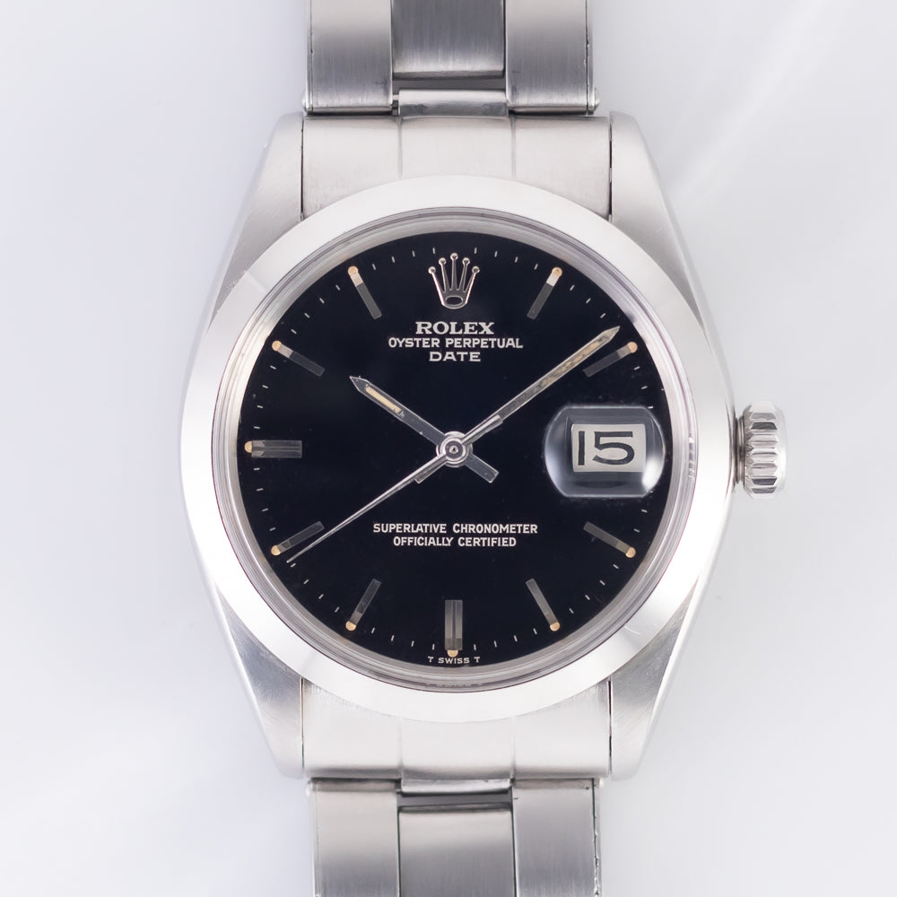 ROLEX OYSTER PERPETUAL DATE Black Gilt Dial Ref.1500