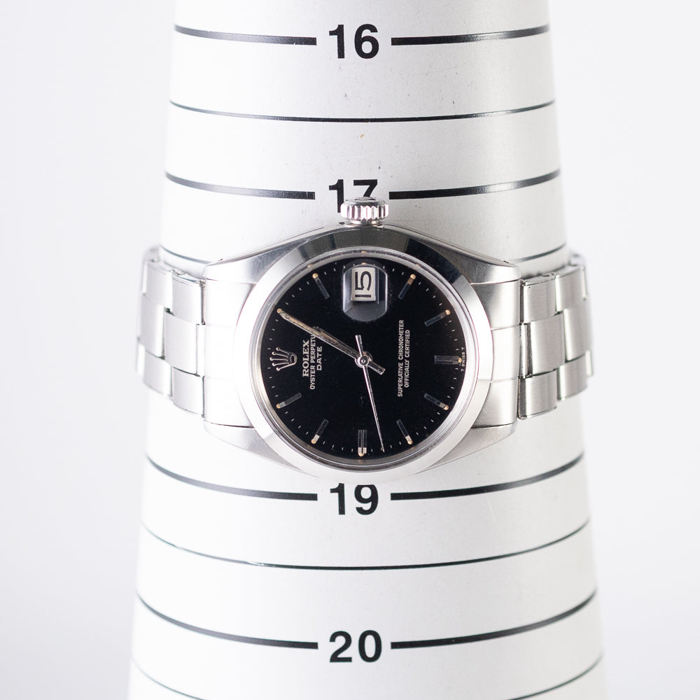 ROLEX OYSTER PERPETUAL DATE Black Gilt Dial Ref.1500
