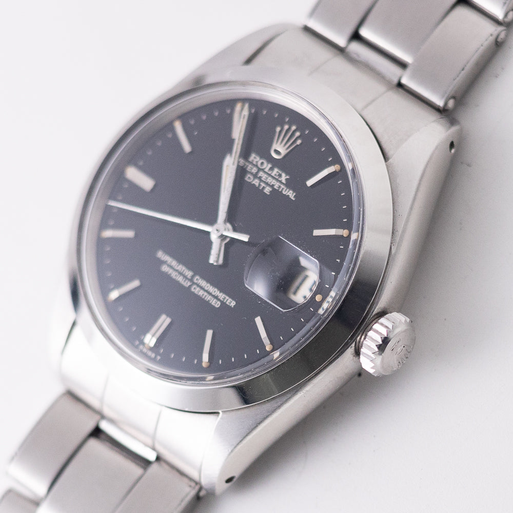 ROLEX OYSTER PERPETUAL DATE Black Gilt Dial Ref.1500