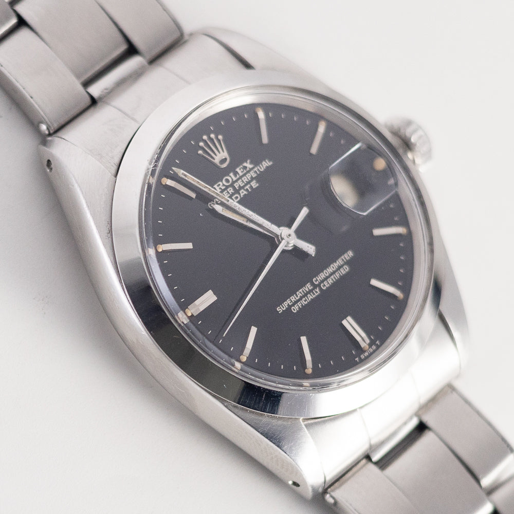ROLEX OYSTER PERPETUAL DATE Black Gilt Dial Ref.1500