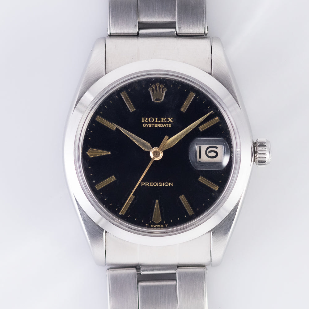 ROLEX OYSTERDATE Black Gilt No Lum Re.6694