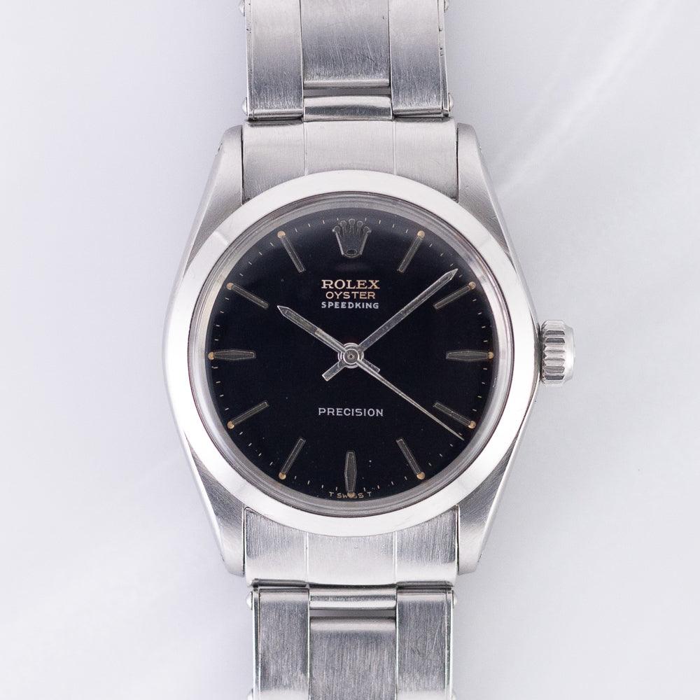 ROLEX OYSTER SPEEDKING Black Gilt Dial Ref.6430 – TIMEANAGRAM