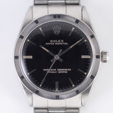 ROLEX OYSTER PERPETUAL Black Gilt Dial Ref.1007 BOX and Paper