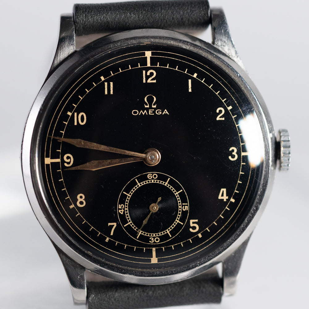 OMEGA Oversize 37.5mm Two Tone Black Gilt dial Cal.26.5SOB
