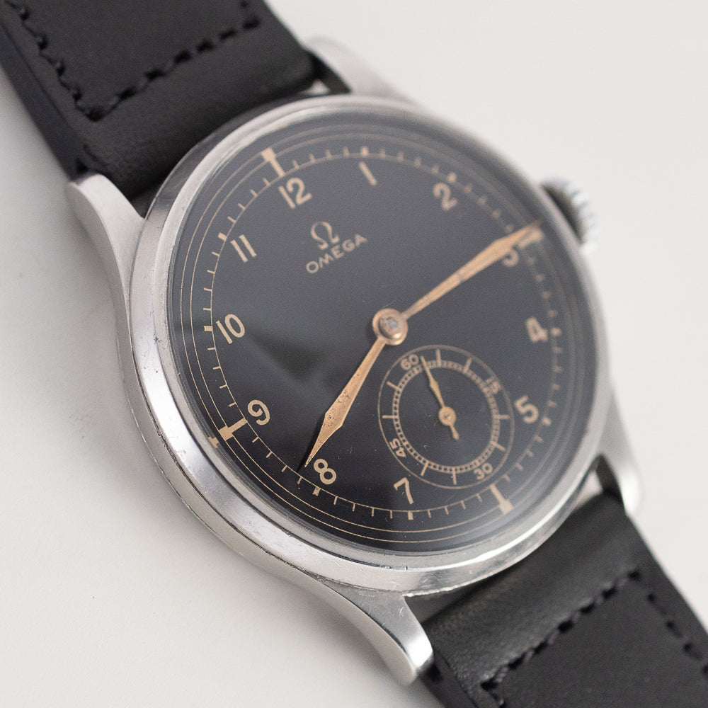 OMEGA Oversize 37.5mm Two Tone Black Gilt dial Cal.26.5SOB