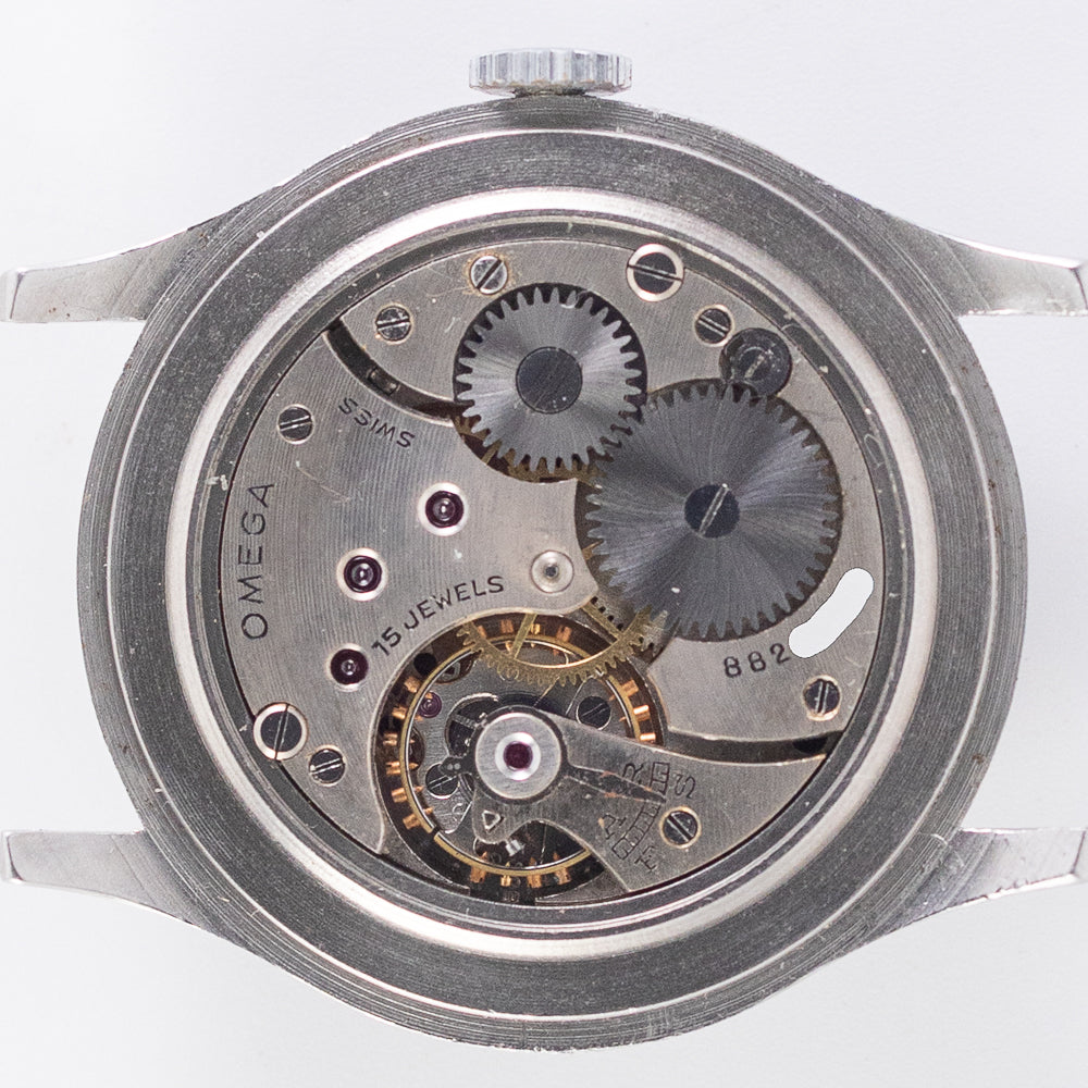 OMEGA Oversize 37.5mm Two Tone Black Gilt dial Cal.26.5SOB