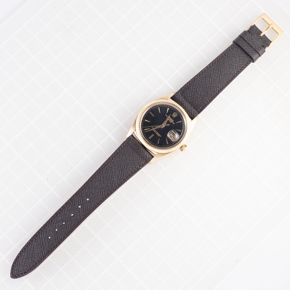 ROLEX DATEJUST 14KYG Black Gilt No lum Ref.1601