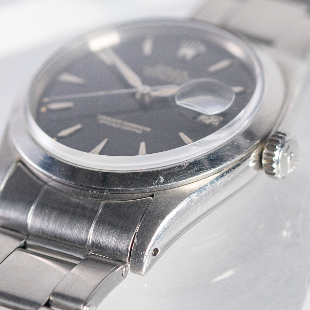 ROLEX DATEJUST Ref.1600 Glossy Black Gilt Dial