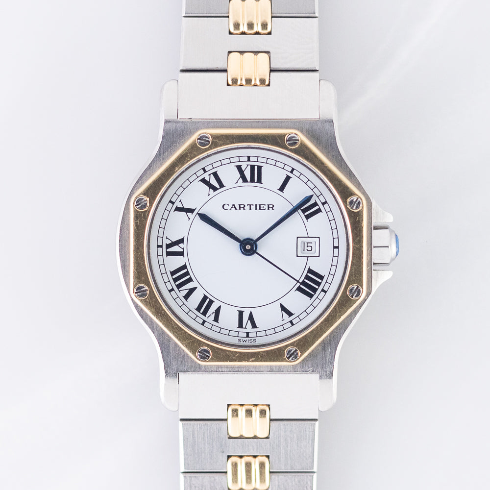 CARTIER LM SANTOS OCTAGON Automatic Ref.2966 Godron Bracelet
