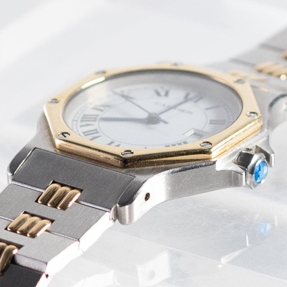 CARTIER LM SANTOS OCTAGON Automatic Ref.2966 Godron Bracelet
