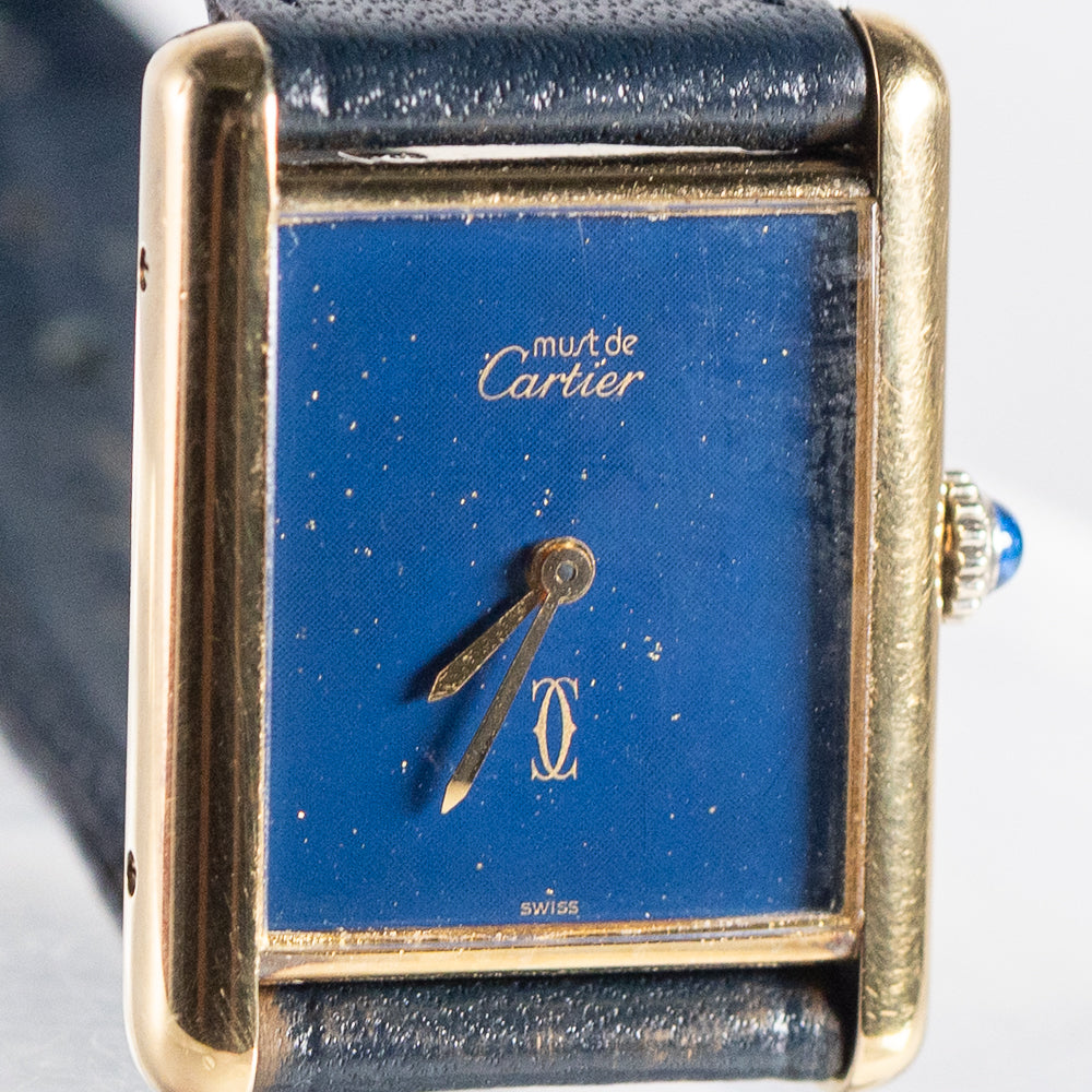 CARTIER LM MUST DE TANK LAPIS LAZURI - Like Box and Warranty Papers