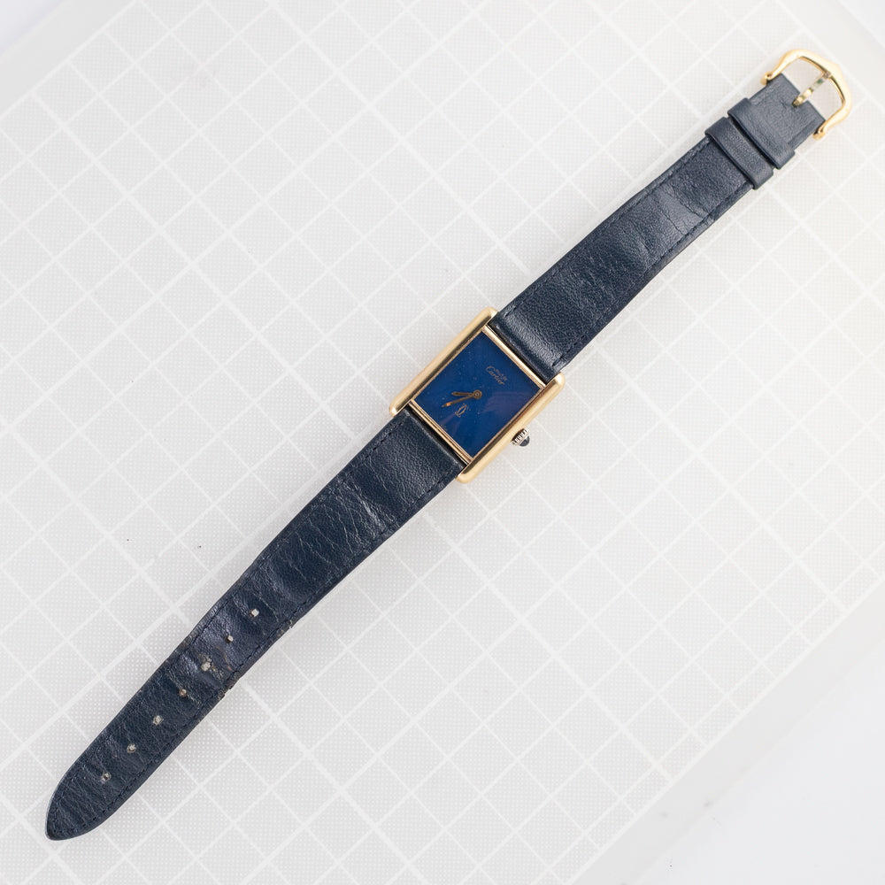 CARTIER LM MUST DE TANK LAPIS LAZURI - Like Box and Warranty Papers