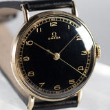 OMEGA Cal.30SCT1 Black Gilt Dial 14K Yellow Gold