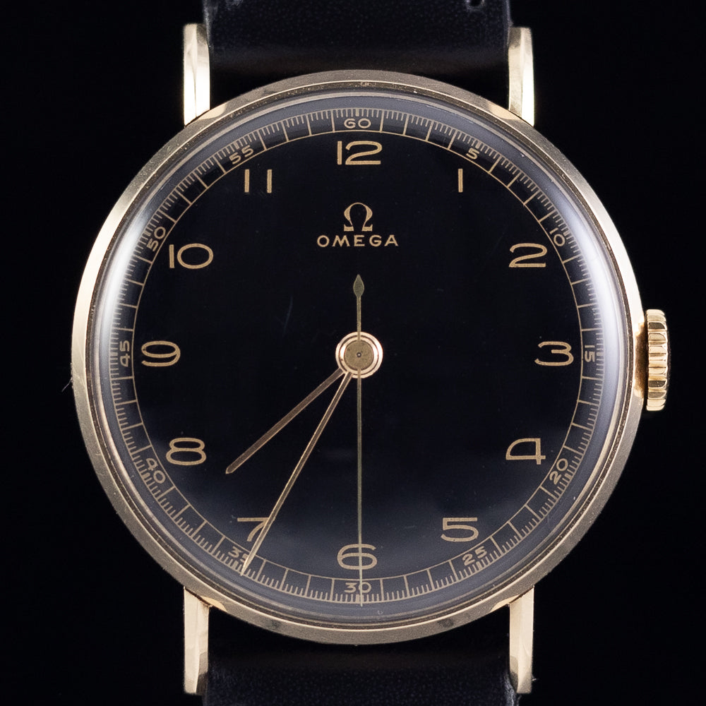 OMEGA Cal.30SCT1 Black Gilt Dial 14K Yellow Gold