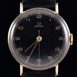 OMEGA Cal.30SCT1 Black Gilt Dial 14K Yellow Gold