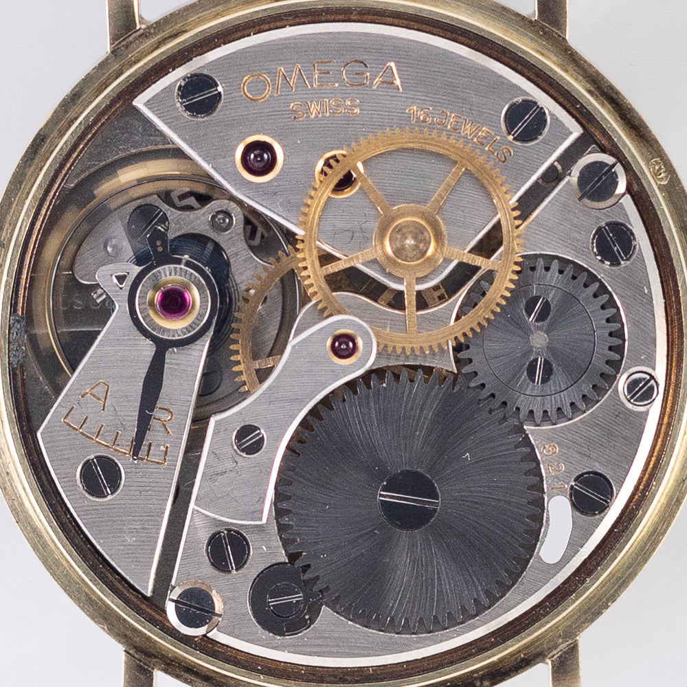 OMEGA Cal.30SCT1 Black Gilt Dial 14K Yellow Gold