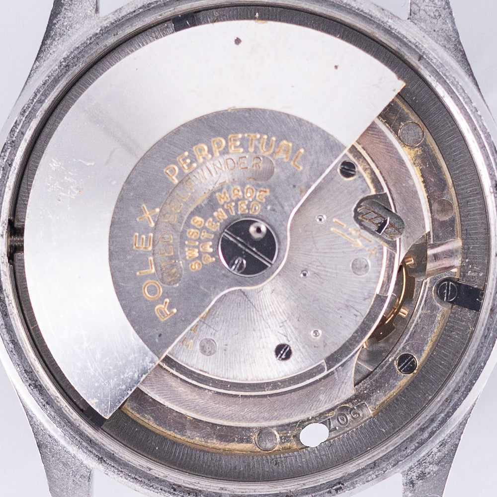 ROLEX OYSTER PERPETUAL Ref.6332 Semi-Bubbleback Black Gilt Step Dial WAB Bracelet