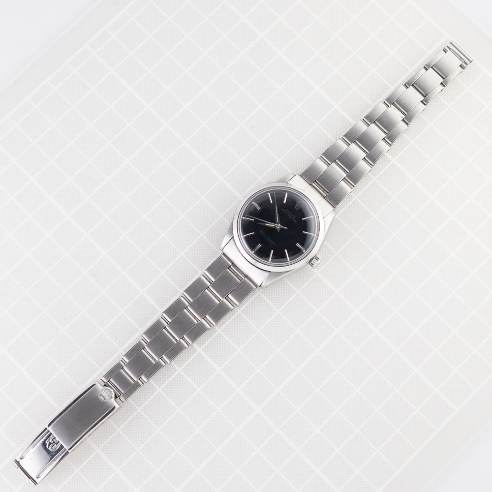 ROLEX OYSTER PERPETUAL Ref.1002 Black Gloss Dial with Silver Surface Printing