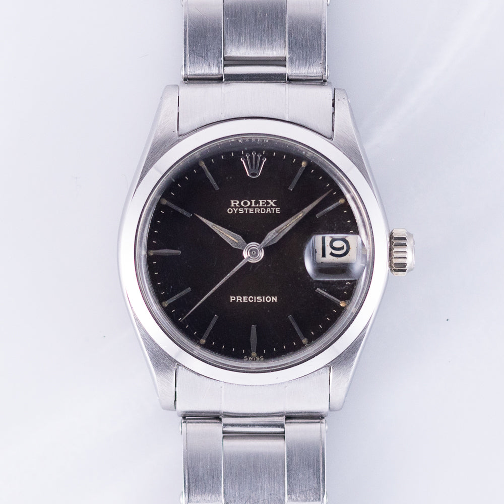 ROLEX OYSTERDATE Ref.6466 Black Gilt Tropical Dial