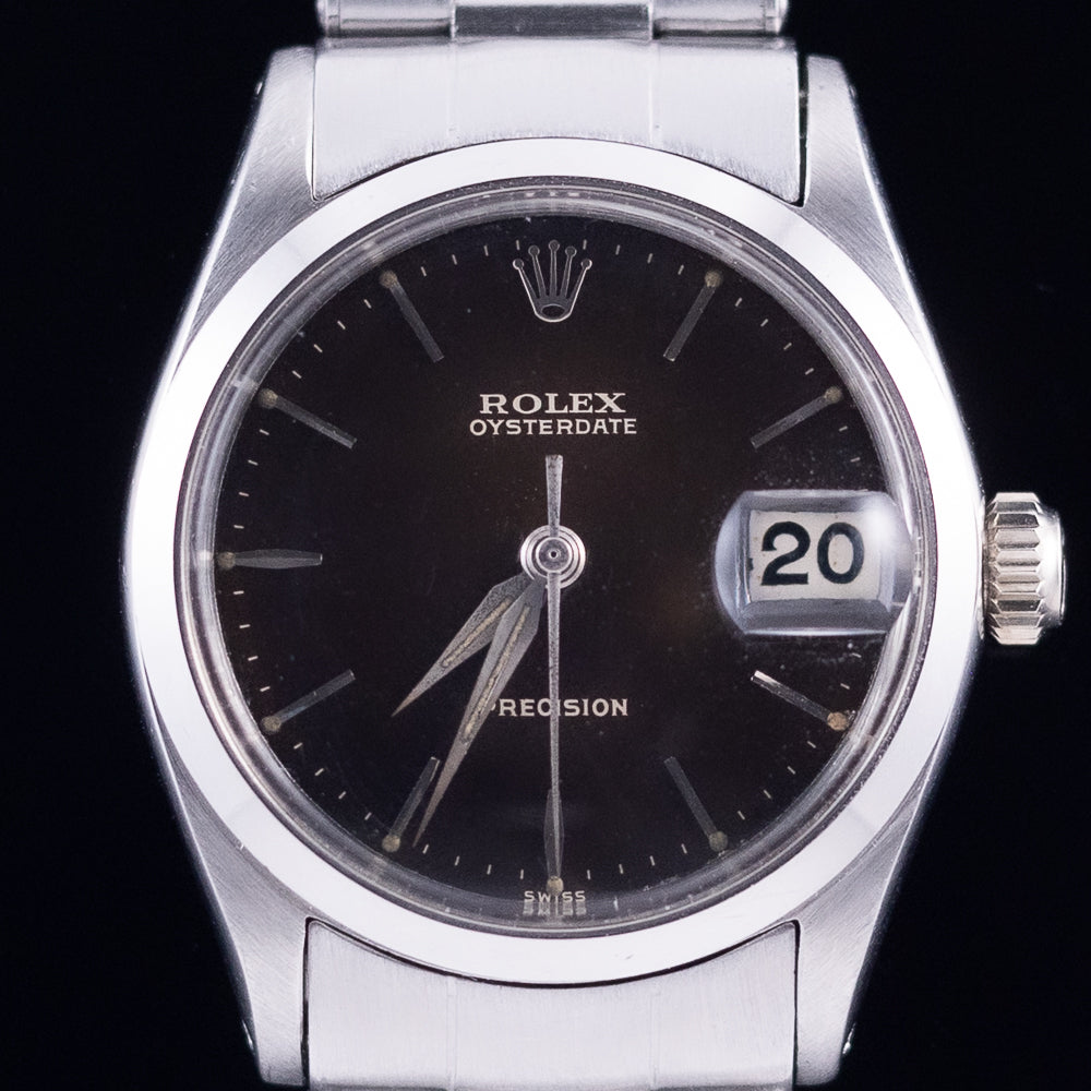 ROLEX OYSTERDATE Ref.6466 Black Gilt Tropical Dial