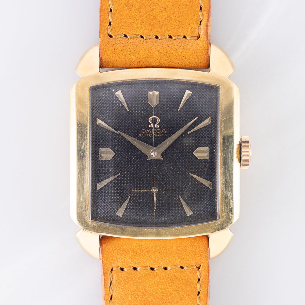 OMEGA Cioccolatone Automatic Black Guilloche 18K Yellow Gold Ref.3950