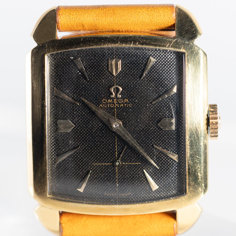 OMEGA Cioccolatone Automatic Black Guilloche 18K Yellow Gold Ref.3950