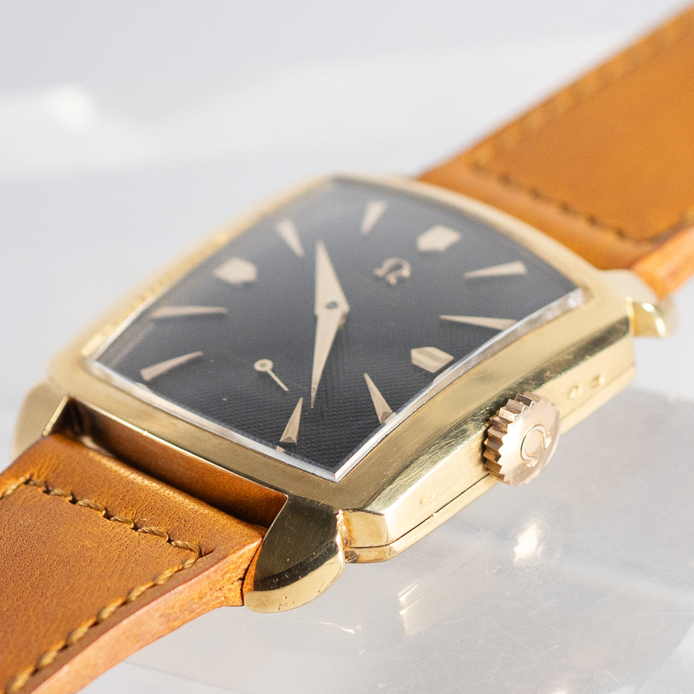 OMEGA Cioccolatone Automatic Black Guilloche 18K Yellow Gold Ref.3950