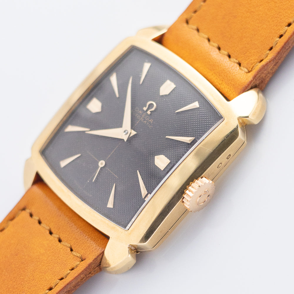 OMEGA Cioccolatone Automatic Black Guilloche 18K Yellow Gold Ref.3950