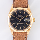 ROLEX DATEJUST Ref.1601 18K Yellow Gold Black Gilt Dial