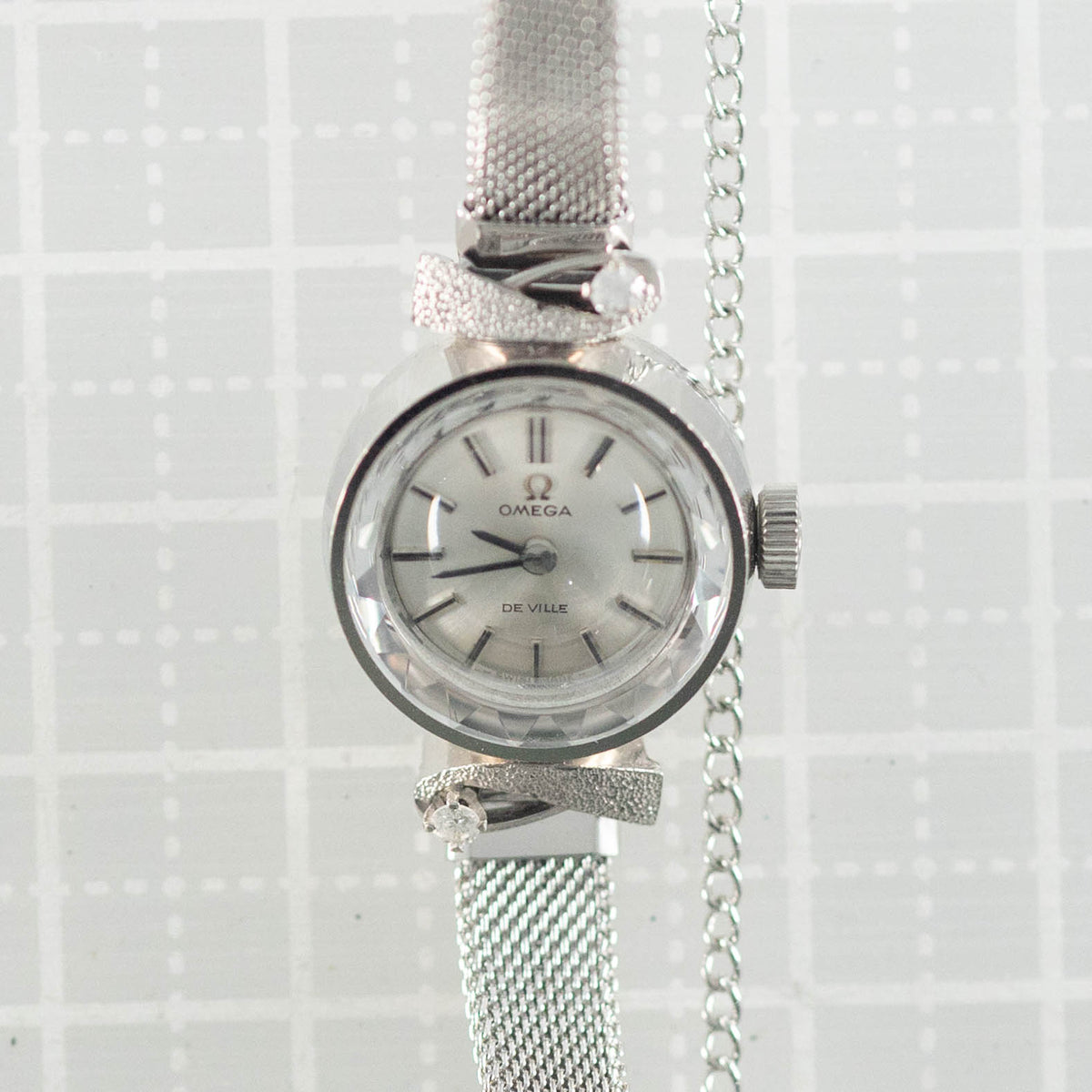 【BtoB】OMEGA DE VILLE Ladies Ref.BF611.5615 Cocktail Watch/Cut Glass/Two Point Diamond Cal.485