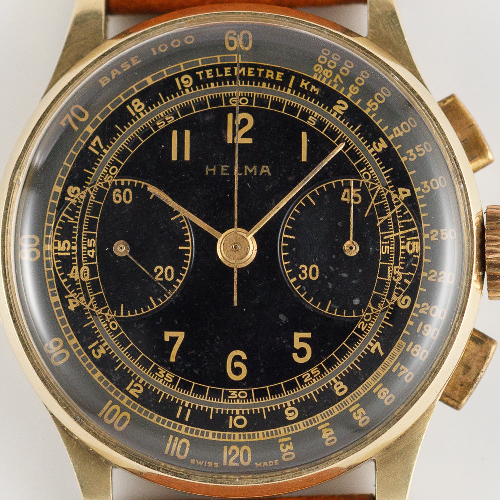 Helma Black Gilt Two-tone Dial
