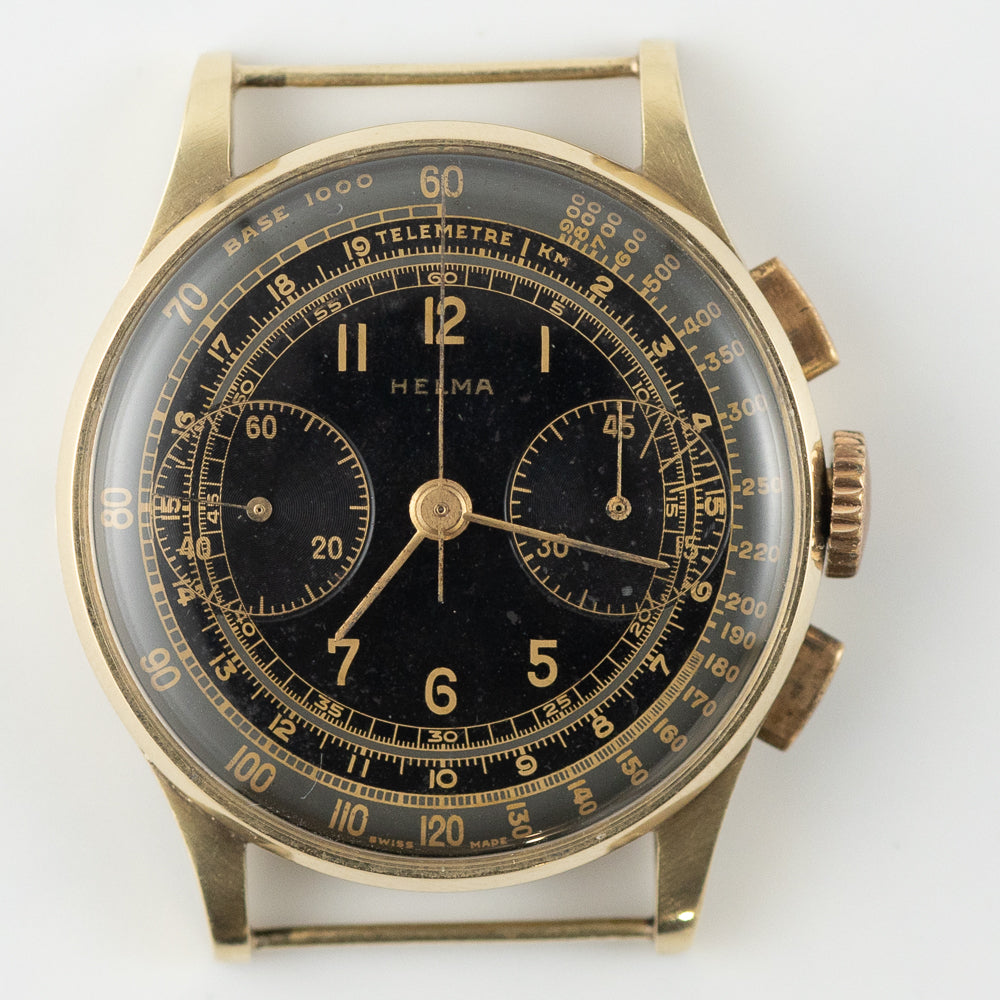 Helma Black Gilt Two-tone Dial