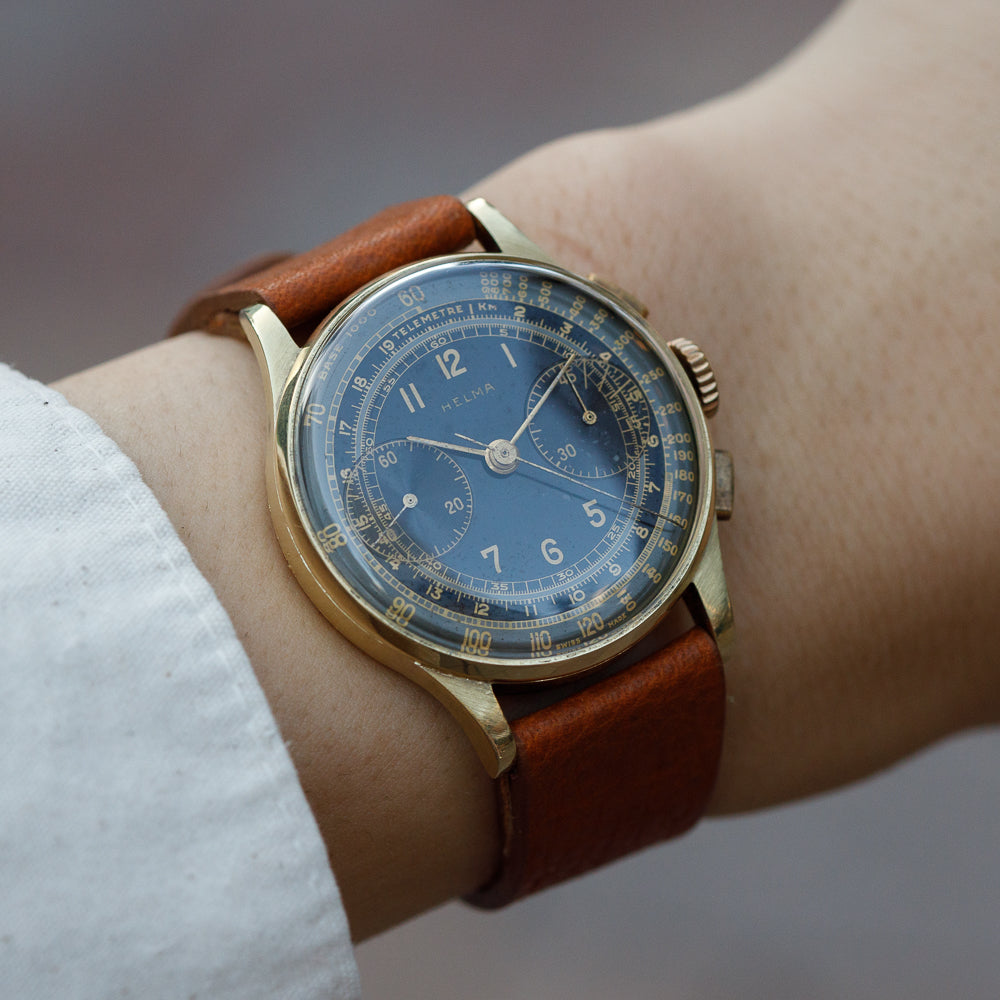Helma Black Gilt Two-tone Dial