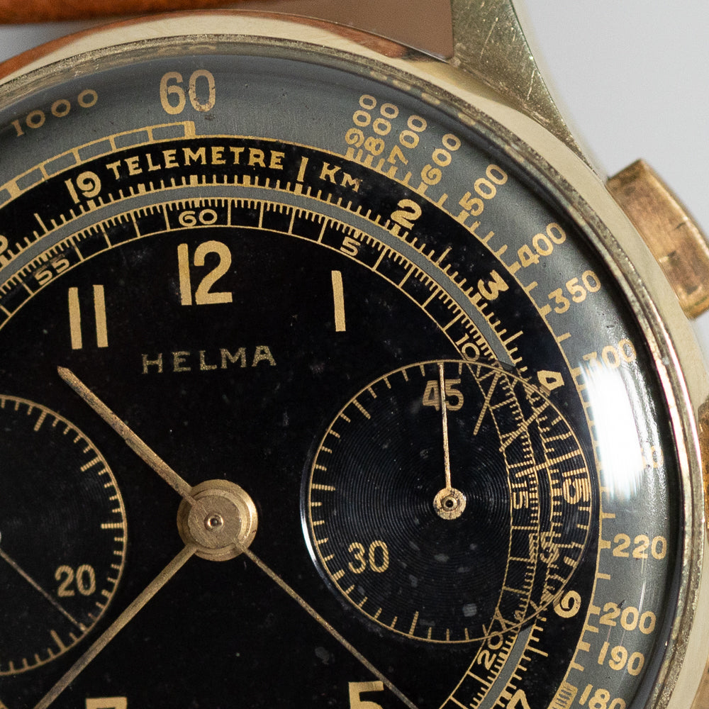 Helma Black Gilt Two-tone Dial