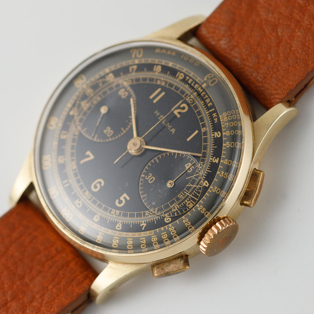 Helma Black Gilt Two-tone Dial