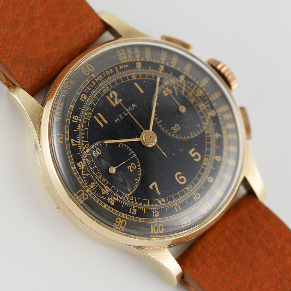 Helma Black Gilt Two-tone Dial