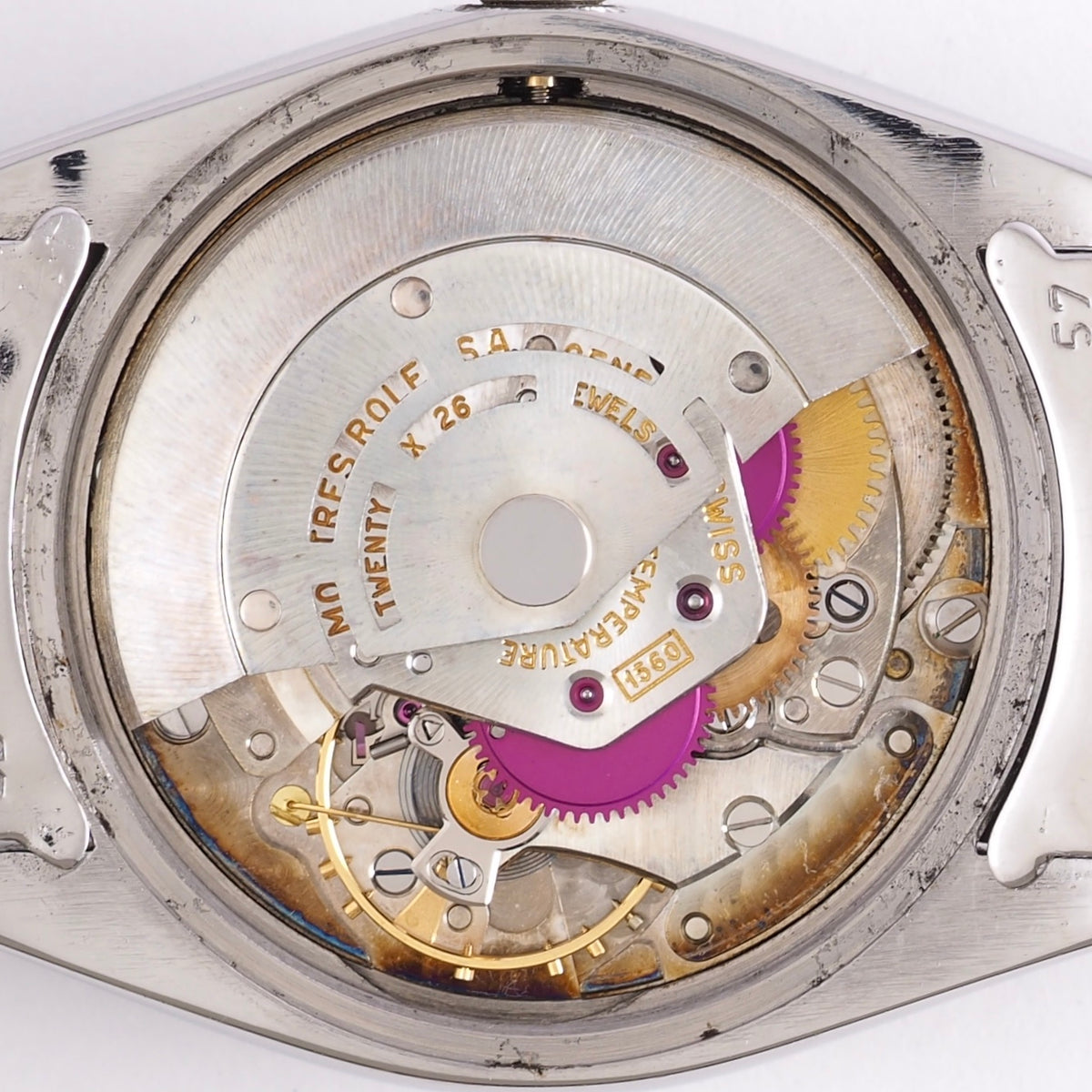 ROLEX OYSTER PERPETUAL DATE REF.1500 BLACK GILT PATINA DIAL