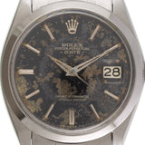 ROLEX OYSTER PERPETUAL DATE REF.1500 BLACK GILT PATINA DIAL
