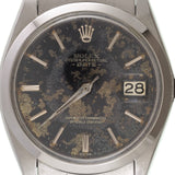 ROLEX OYSTER PERPETUAL DATE REF.1500 BLACK GILT PATINA DIAL